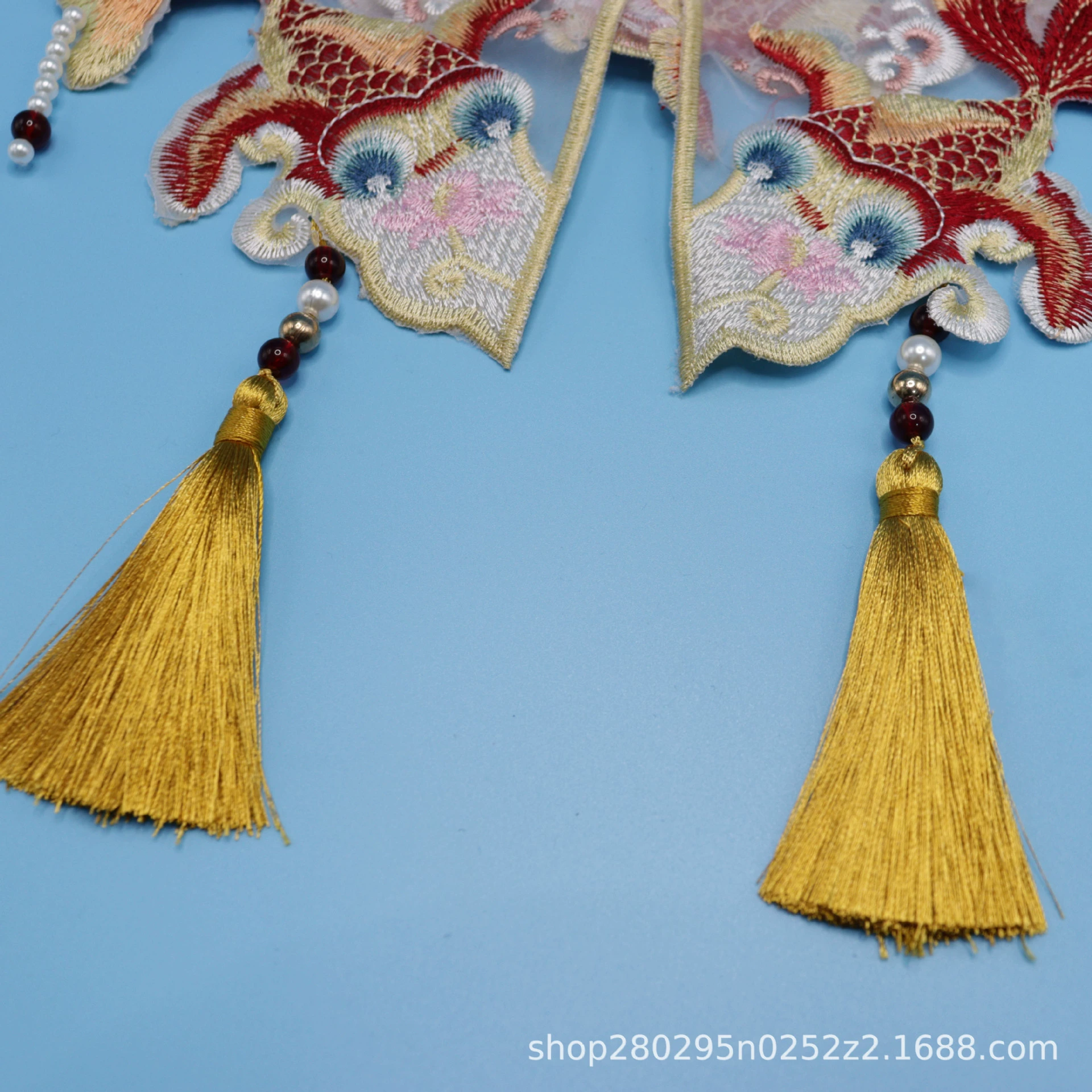 Детская одежда в китайском стиле Hanfu, облачный плечевой ремень, кисточка, воротник с вышивкой в ​​виде золотой рыбки, марлевый кружевной воротник, декоративный воротник, маленькая накидка.