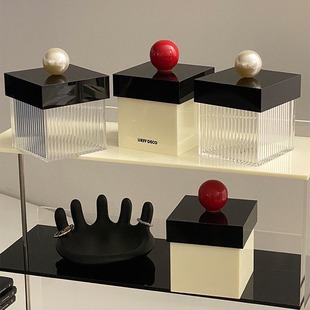 Red Ball Ball and Pearl Cotton Stick Box Acrylic Storage Box Striped Transparent Floss Matchbox