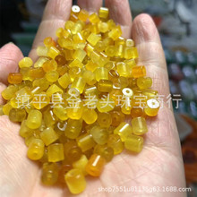 黄色散珠 巴山翠桶珠半成品DIY手链项链玉饰品配件
