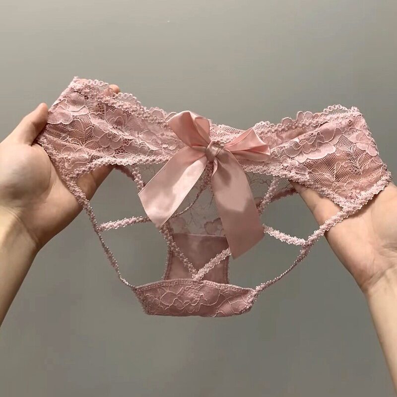 Private Mood~Sexy Hollow-Out Lace Panties, Pure Desire Low-Waist No-Take-Off Crotchless Temptation Pure Cotton Crotch Briefs for Women Private Mood~Sexy Hollow-Out Lace Panties, Pure Desire Low-Waist No-Take-Off Crotchless Temptation Pure Cotton Crotch Briefs for Women