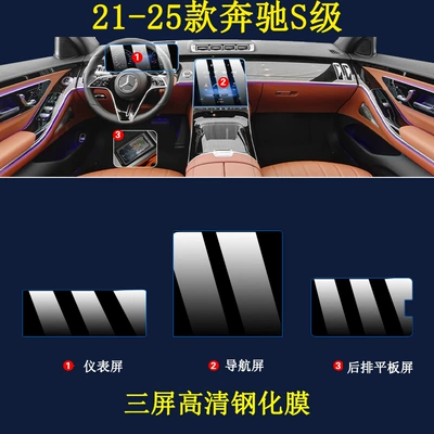 400L Modified Parts Car Supplies: Car interior film - 21-25-s-class-navigation-instrument-tablet-high-definition-tempered-film