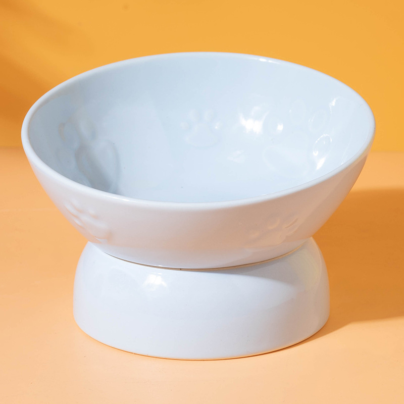 Tazón en relieve con garra inclinada con pies (tazón azul con pies azules)