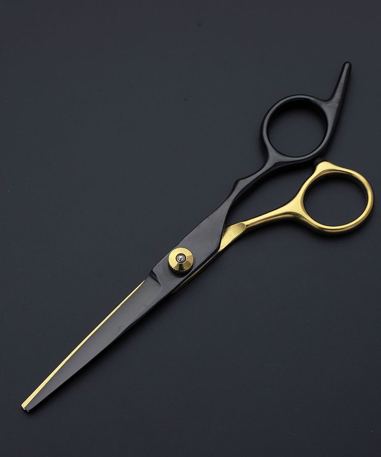 Tesoura profissional para desbaste e corte de franja, ideal para mulheres que desejam cortar o próprio cabelo em casa._voghion.com