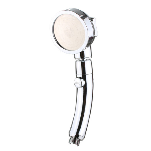 Supercharged shower handheld shower head shower head one-touch water-stop electroplating three-speed shaking head shower set