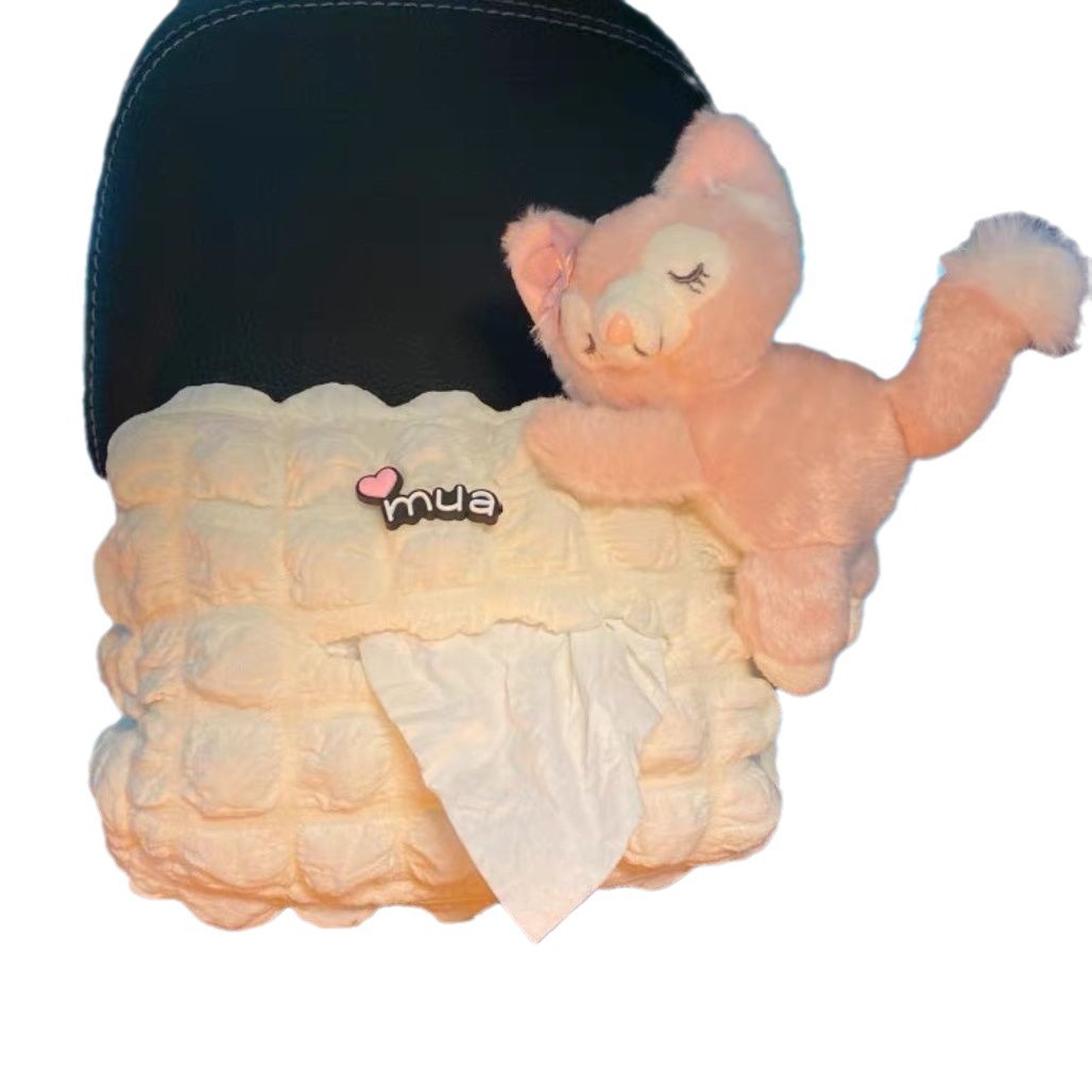 Caja de pañuelos para coche de burbujas, caja de dibujo en coche, bolsa colgante, decoración linda creativa, accesorios para coche de celebridades de Internet colgantes