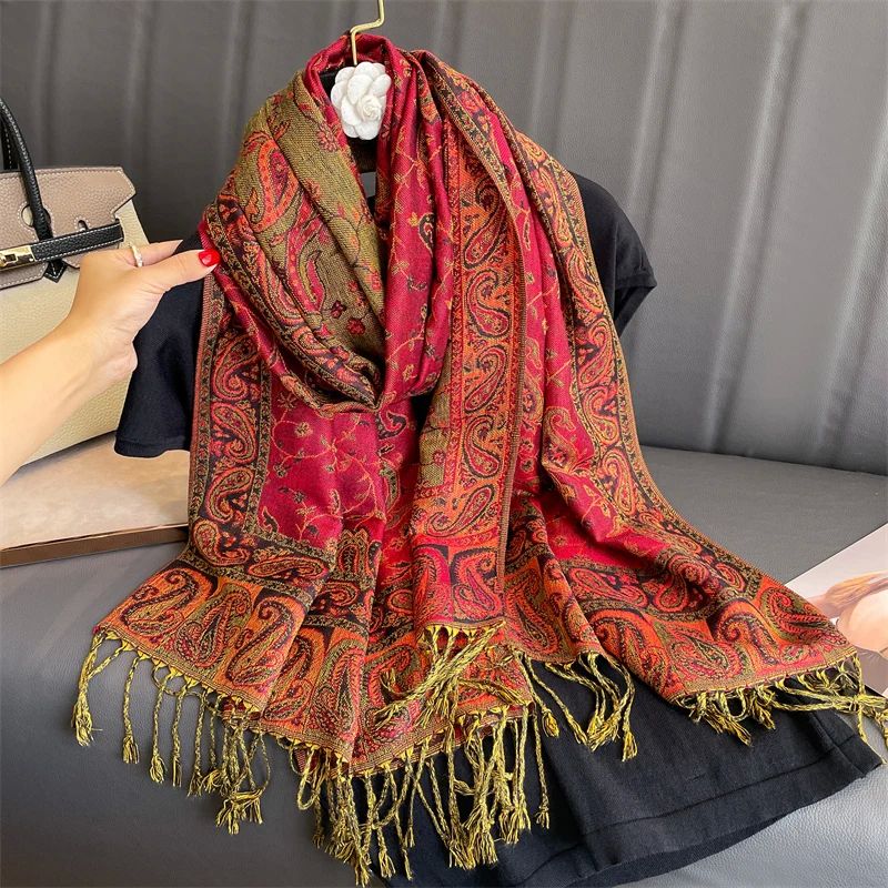 Tassel Blanket Design Thick Pashmina New Winter Warm Shawl W