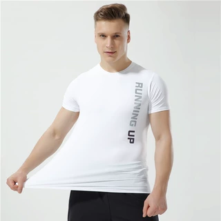 猎星运动休闲短袖T恤冰丝锦纶丝滑弹力厂家直销健身服跑步服8088
