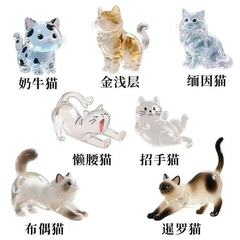 新品透明猫毛钥匙扣挂件纪念收纳盒饰扭蛋猫咪跨境毛发存放胶囊包