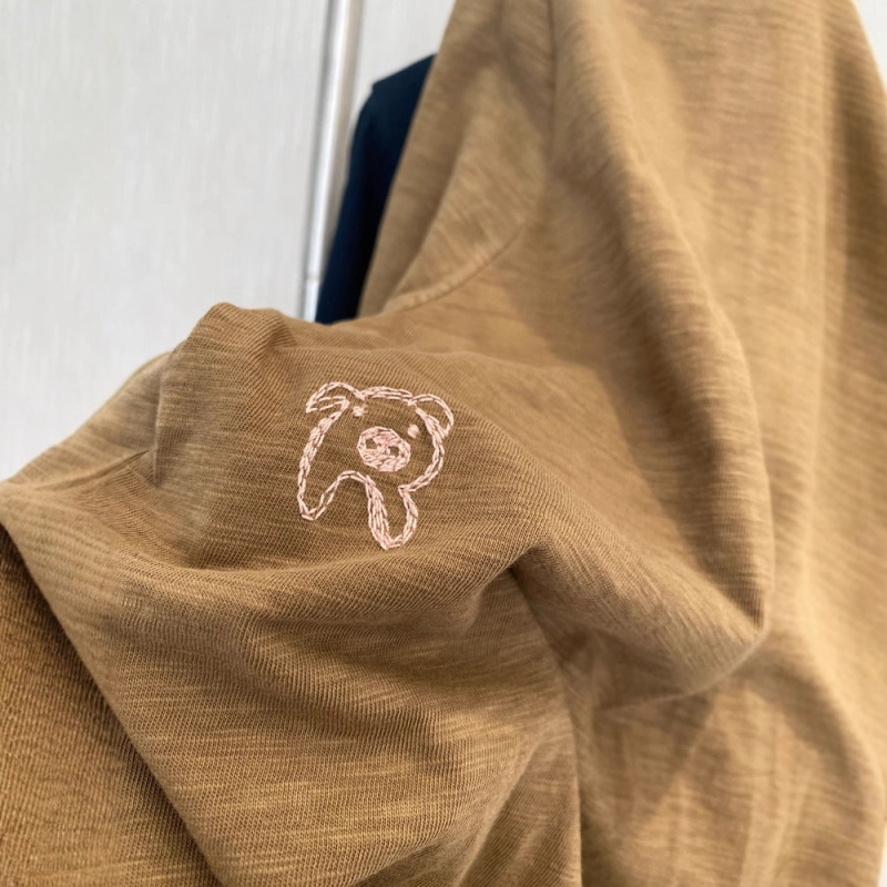 気軽に着て、気軽に合わせてください！！ R シングル 45 バンブーコットン刺繍豚ルーズラウンドネック半袖 T シャツ女性用 2025|undefined