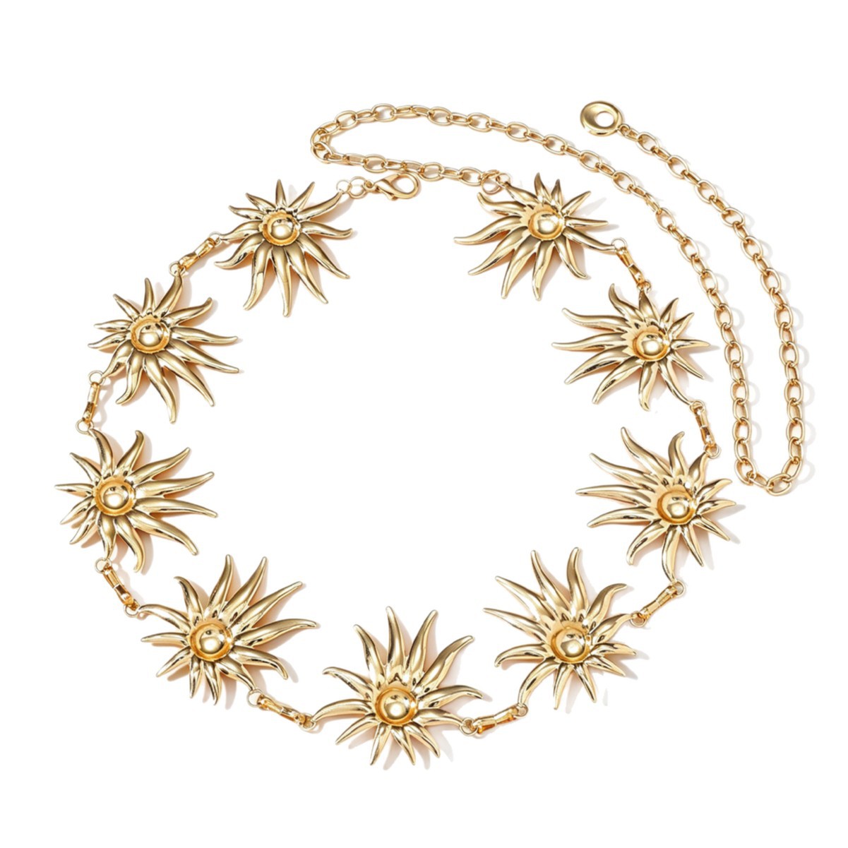 Bohemisk solros midjekedja för kvinnor elegant magkedja_voghion.com