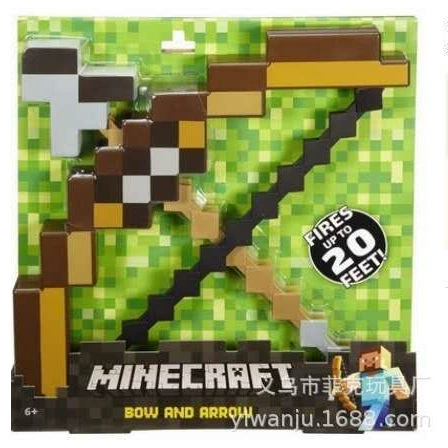 Minecraft Игрушечное оружие Пластиковая пусковая установка Коричневый лук Фиолетовый волшебный лук Официальное издание