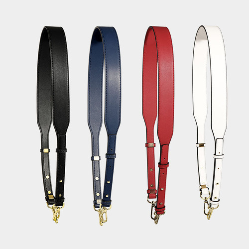 Bags Wide Shoulder Strap Accessory Black Strap Leather Napa Pattern Calfskin Adjustable Replacement