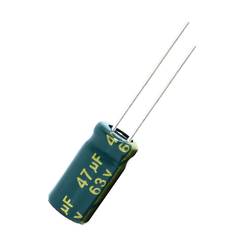 63V47UF 8*12mm Green Gold Straight Aluminum Electrolytic Capacitor, Commonly Used in Audio Amplifiers, Supplied by Manufacturer YTF