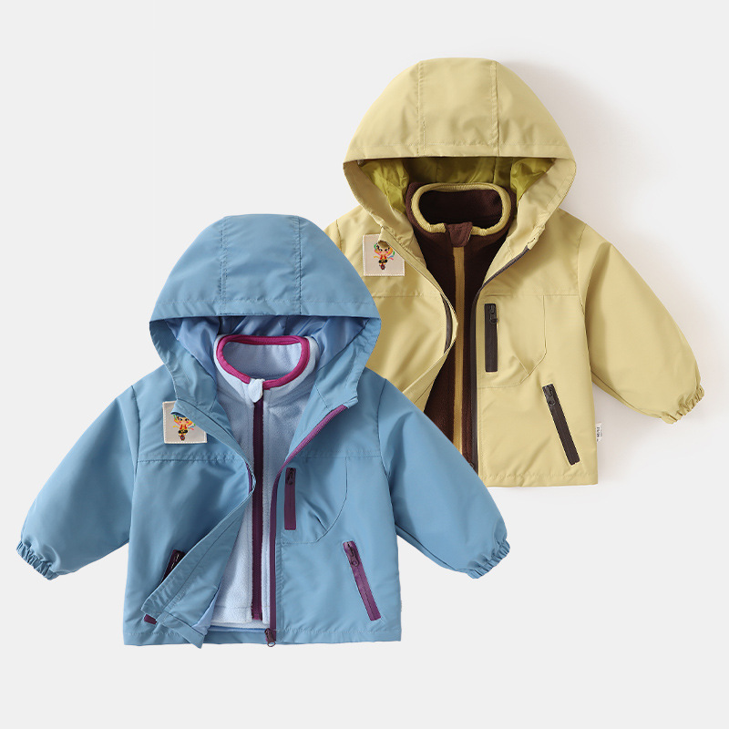 Children's Three-in-One Spring and Autumn Coat Boys Waterproof Girls Baby New Spring Clothes Children's Clothes Jacket Outer Wear