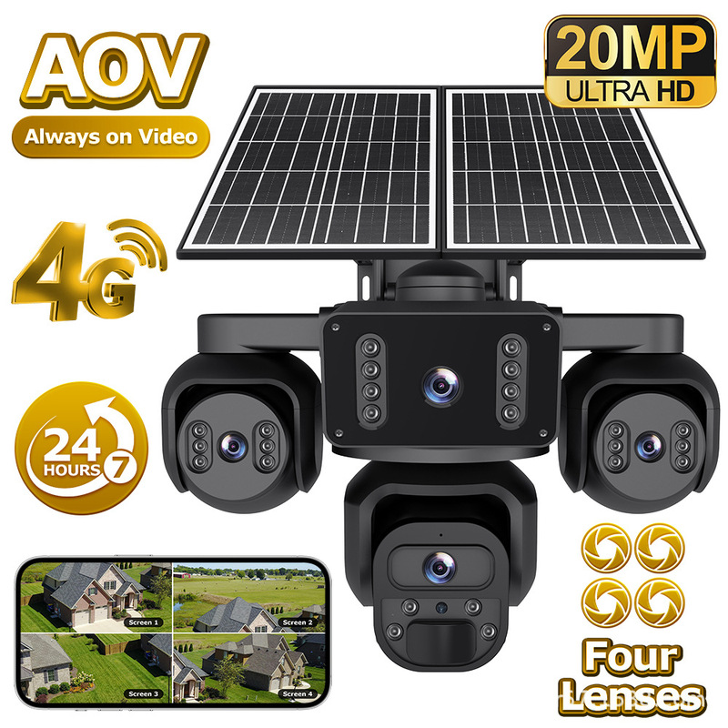 Solar-Powered Camera Aov4 with Screen Lens, Low-Frame-Rate Video Recording Throughout the Day, Outdoor Waterproof Camera Solar-Powered Camera Aov4 with Screen Lens, Low-Frame-Rate Video Recording Throughout the Day, Outdoor Waterproof Camera