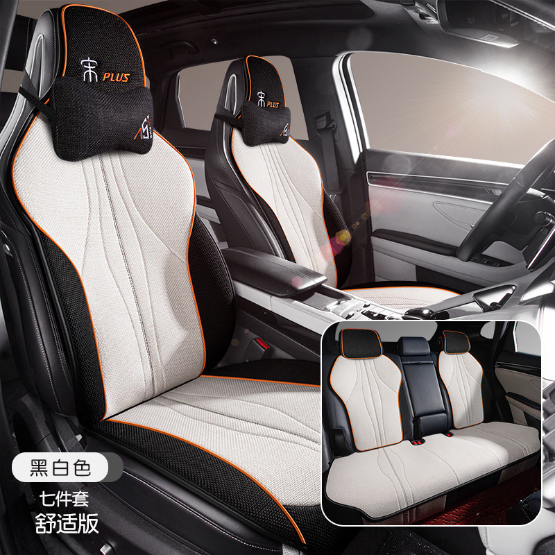 seat cover, linen, BYD Modelə uyğun (Original) oturacaq örtükləri - comfort-version-full-set-black-and-white-dedicated-car