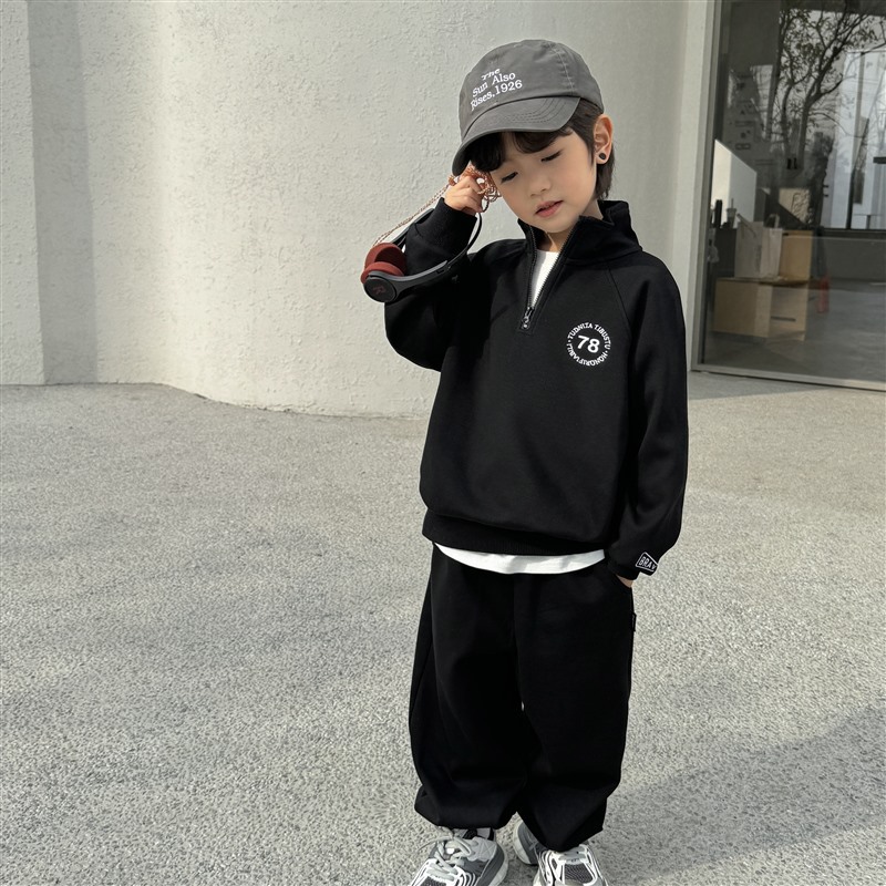 Niños primavera y otoño nuevo 2024 traje deportivo para niños estilo coreano de los niños pantalones de chándal traje de dos piezas estilo de moda