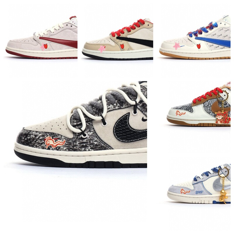 Putian Shoes High-End Version Dunk Sb Snake Year Collaboration Sneakers, Wear-Resistant, Breathable, Low-Top Casual Sports Shoes for Men and Women