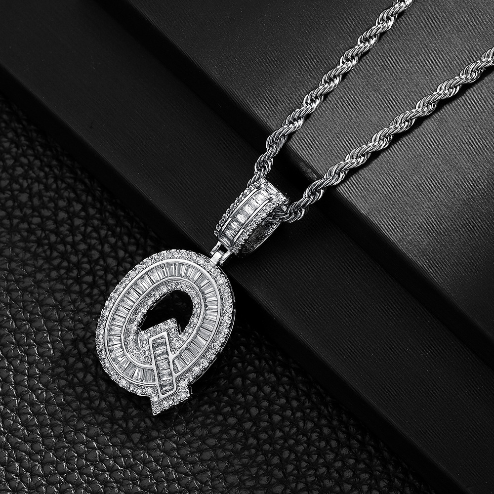 Hip-hop cross-border colgante de letras azúcar de cristal collar de zircon explosión ins joyería personalizada nicho diseño colgante para hombres y mujeres