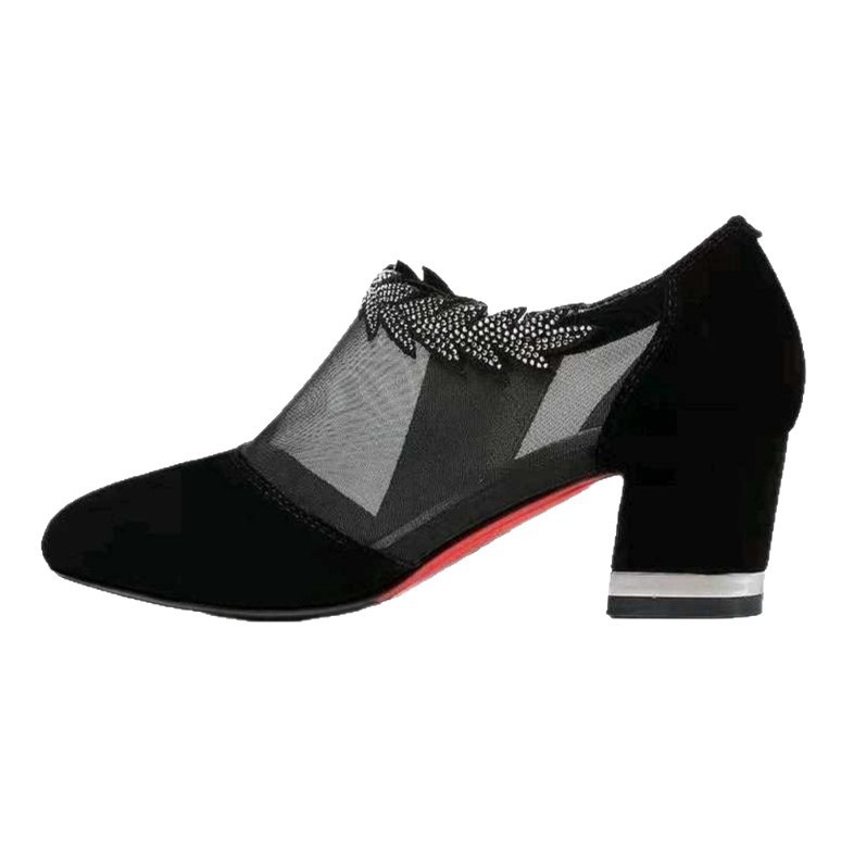 Sandalias de malla para mujeres 2026 verano nuevo estilo en línea rojo coreano zapatos de tacones altos de tacones gruesos sandalias zapatos de madre