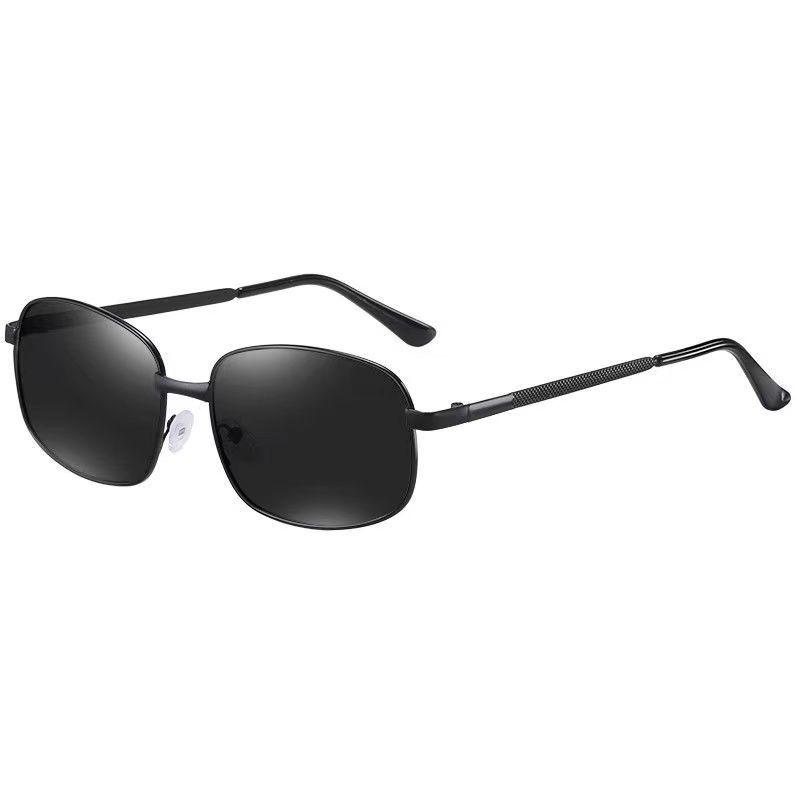 Marco de metal 3027 Gafas de sol que cambian de color Gafas de sol de pesca para conducir día y noche para bloquear luz fuerte color degradado negro