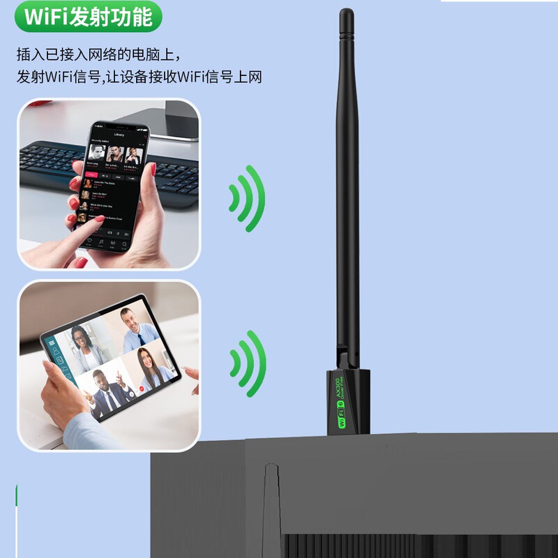 WiFi6无线网卡 286M免驱动AX300电脑外置USB无线WiFi接收器发射器|undefined