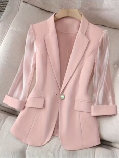 H 84301 Pink Short-Sleeve Blazer ��ɫ���b �羳�������R�d