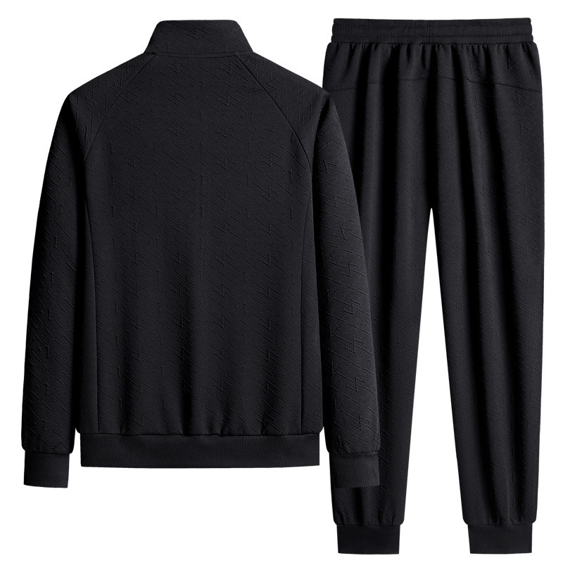 Men's Clothing Spring and autumn men's casual classic three bar suit sweatshirt with sports trousers two piece men's running suit_voghion.com