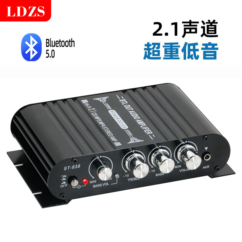 St-838 Power Amplifier, Audiophile-Grade High-Power Bluetooth Professional Subwoofer 2.1-Channel Amplifier, Home Amplifier St-838 Power Amplifier, Audiophile-Grade High-Power Bluetooth Professional Subwoofer 2.1-Channel Amplifier, Home Amplifier