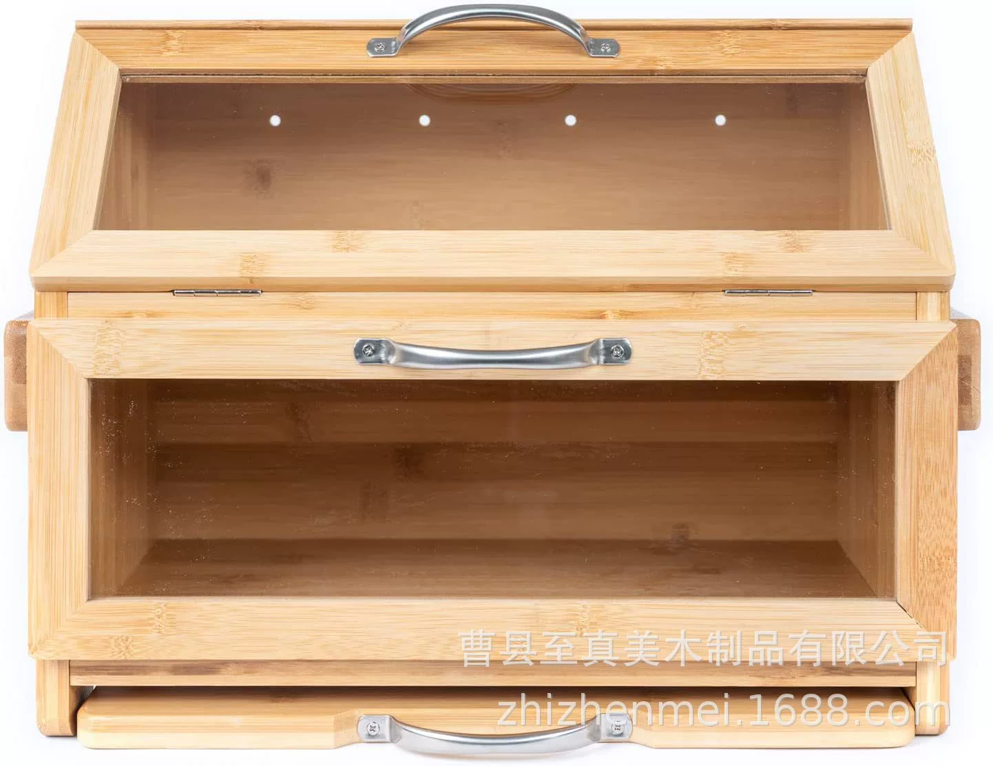 Кухонный деревянный ящик для хранения двухслойный прозрачный стеклянный ящик для хранения хлеба бамбуковый деревянный ящик для хранения закусок