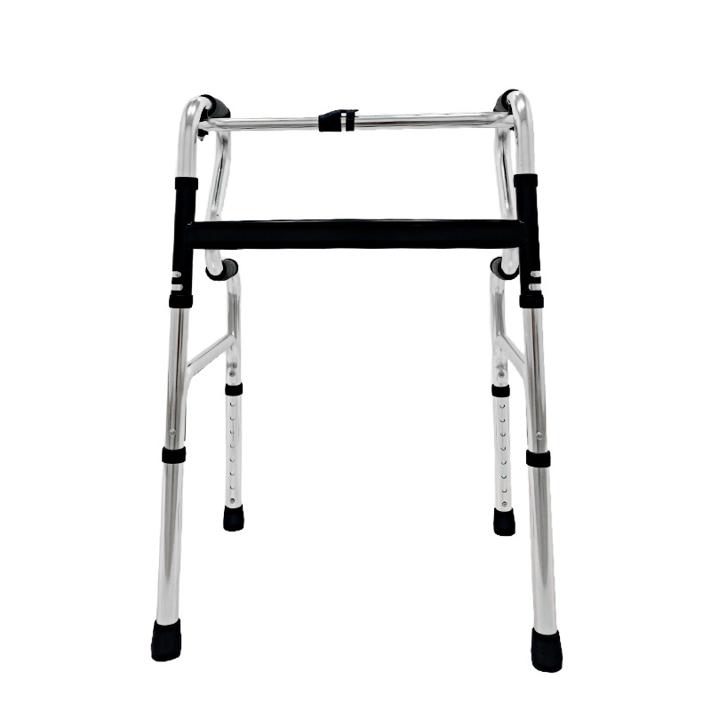 andador de edad avanzada, entrenamiento auxiliar de rehabilitación para pacientes hospitalarios, andador de acero inoxidable de cuatro patas