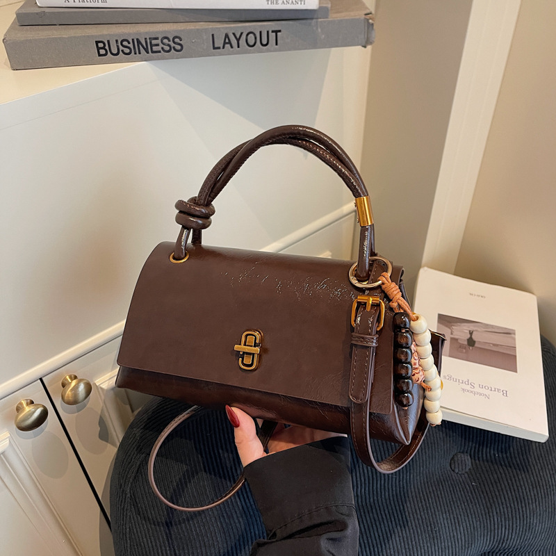 Nuevo cross-border de alta calidad bolso de moda nicho de moda bolso de hombro de mujer simple versátil bolso de hombro retro image 11