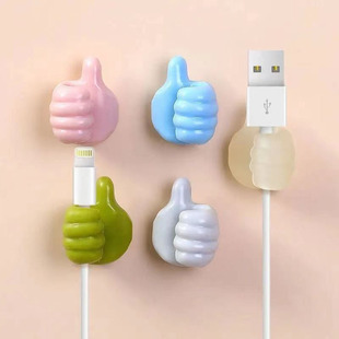 Creative thumb hook multifunctional plastic hub cute data cable storage fixed wire organizer free of holes