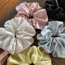 韩国超仙夏泡泡纱点点发圈超大肠圈发饰网红欧尼同款少女潮盘发绳