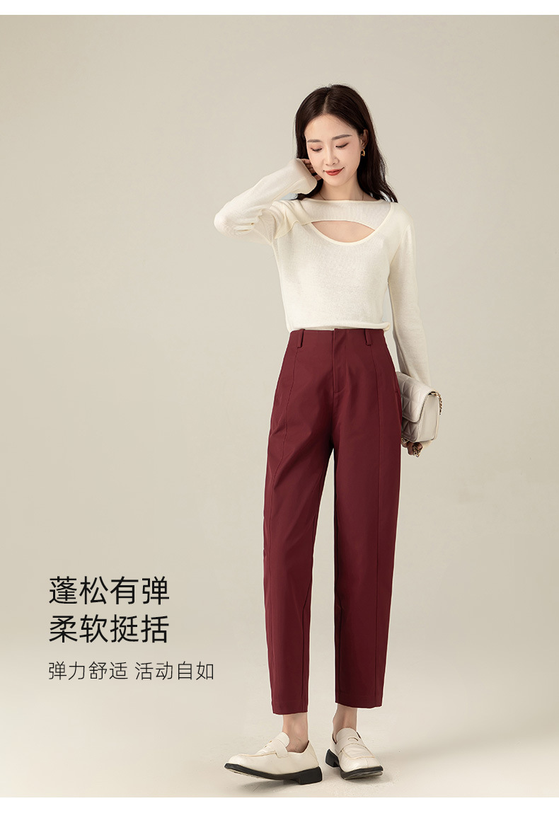 Quần ống loe dáng xòe nữ phiên bản đặc biệt châu Âu, thiết kế che khuyết điểm, thon gọn dáng người — Đỏ Ankla chi tiết 18