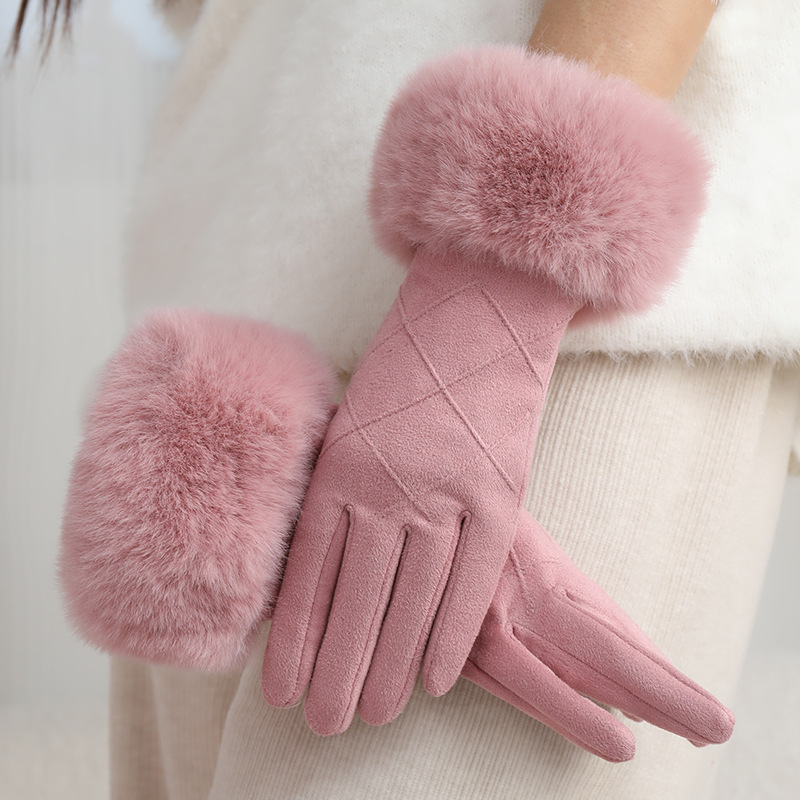 Guantes Térmicos Táctiles para Mujer de Poliéster, A prueba de Viento para Exteriores en Invierno