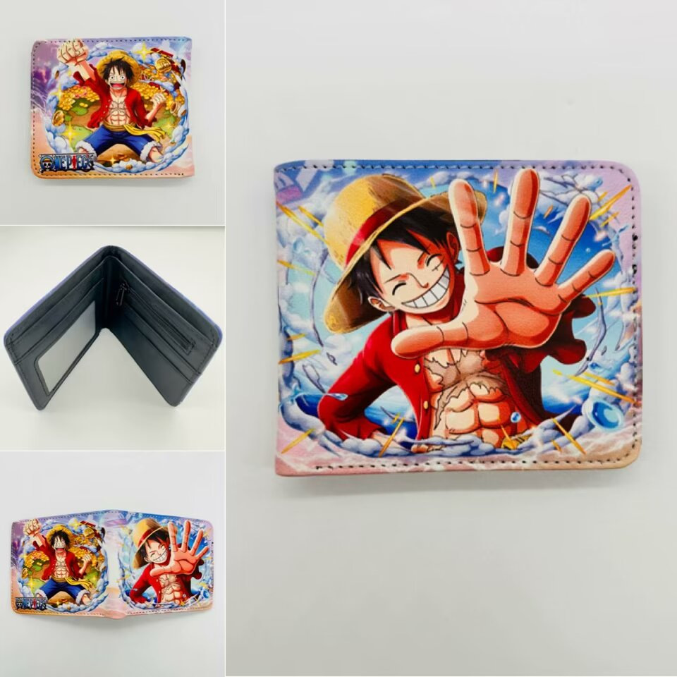 One Piece One Piece Cartera de dibujos animados japoneses Luffy Choba Solon plegable estudiantes PU cartera de cuero corta