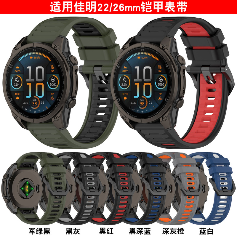 Compatible with Garmin Fenix 8 9 Pro armor strap and Amazfit Huami T-Rex Ultra2 same style strap Compatible with Garmin Fenix 8 9 Pro armor strap and Amazfit Huami T-Rex Ultra2 same style strap