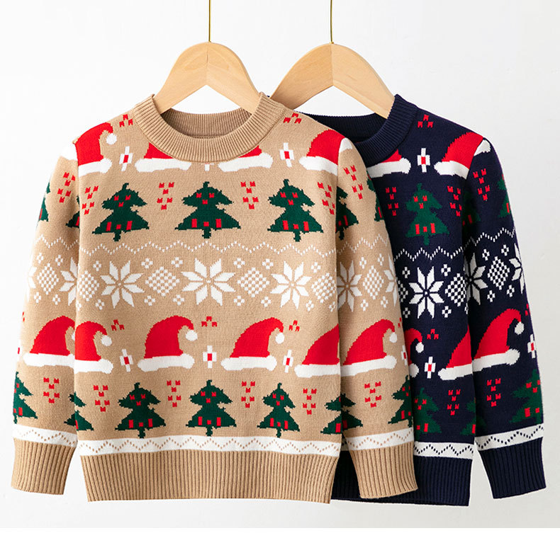 224g Weight Long Sleeve Sleeve Length Pullovers Placket Type Regular Sleeve Sleeve Type Regular Top Length Christmas Fashion Cartoon Knit Hoodies & Sweaters