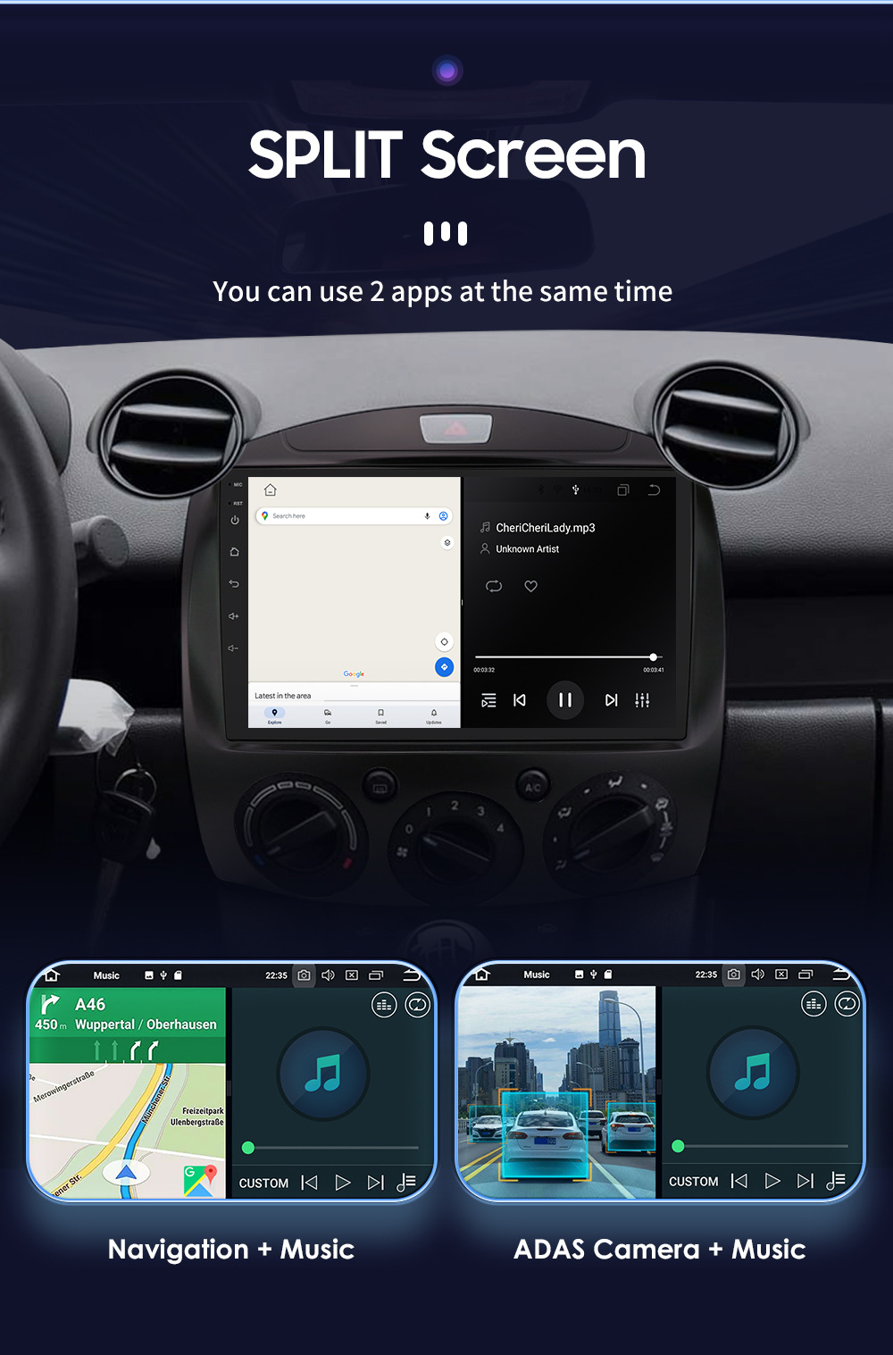 9inch Android Large Screen Suitable for 07-14 Mazda 2 Car Mp5 Intelligent Navigation Gps All-In-One Machine