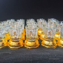 祭祀莲花白奠玻璃蜡烛无烟蜡烛清明节上坟家用蜡烛水晶照明蜡烛