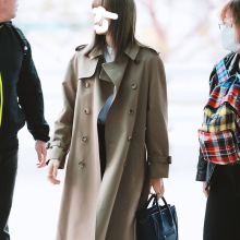 外贸24欧美赫本风衣明星同款气质中长款卡其色廓形复古英伦外套女