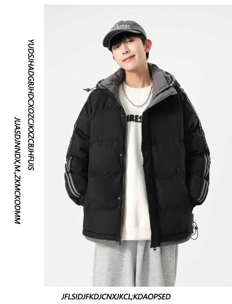 Men's Thickened Cotton Padded Jacket Loose Fit Oversized Coat_voghion.com