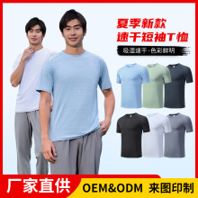 运动短袖速干t恤男士夏季休闲跑步健身上衣透气宽松体恤男速干衣