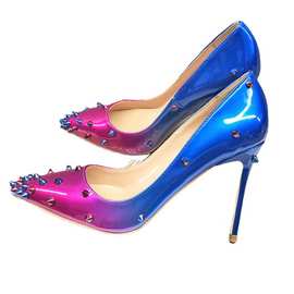 速卖通ebay亚马逊12厘米细高跟带柳钉女士多色大码45单鞋