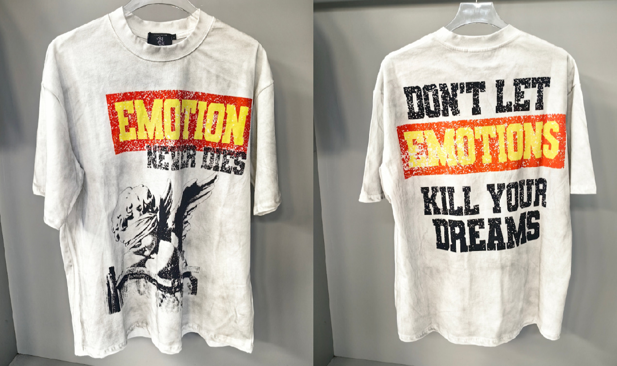 Transfronterizos MIXED EMOTION Ángel Impresión extraterrestre camiseta de hombre y mujer callejera de diamante de cuello redondo de manga corta