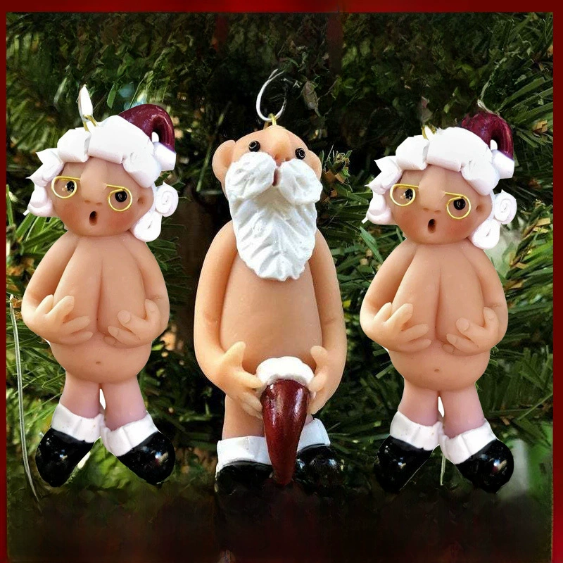 Рождественский подвесной декоративный фигурка Санта‑Нахти, Naughty naked?