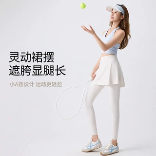 鲨鱼裙裤女秋季防走光打底裤高腰显瘦运动短裙假两件健身瑜伽裤