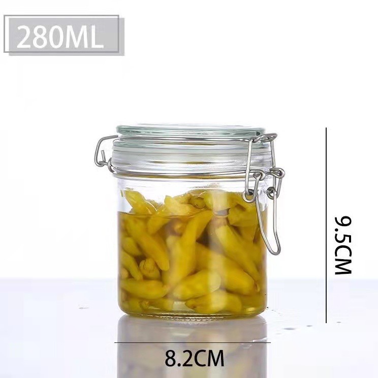 Tarro sellado de vidrio, encurtidos de alimentos, frasco de kimchi, botella de vino para el hogar, botella vacía de miel, tanque de almacenamiento pequeño