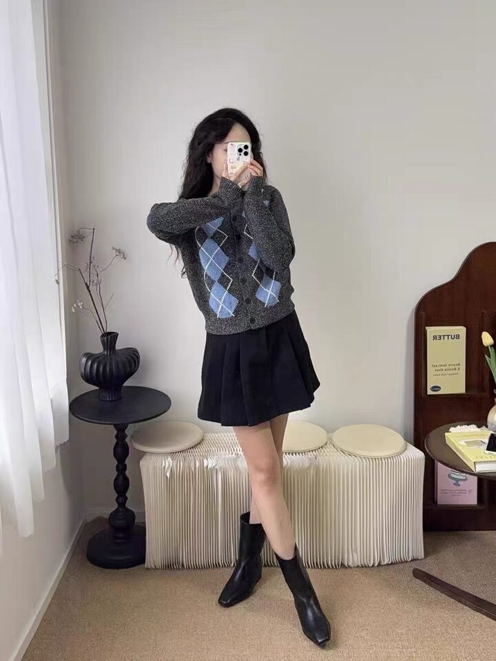 Bốt cổ ngắn nữ da bò mũi vuông độn đế kiểu xỏ chân, bốt Chelsea cổ lửng gót 3–5 cm — màu đen, Đen (lót nhung) chi tiết 16